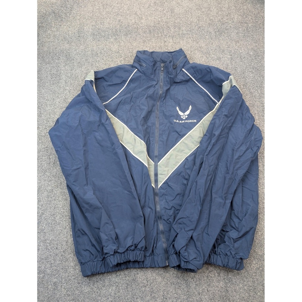Skilcraft Jacket Mens Large‎ Blue US Air Force PTU Hooded Reflective Windbreaker